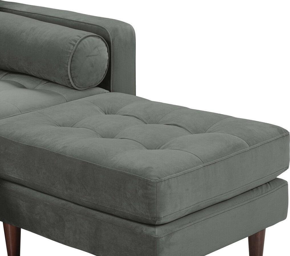 Tov Furniture Sectional Sofas - Cave Ash Gray Velvet Sectional