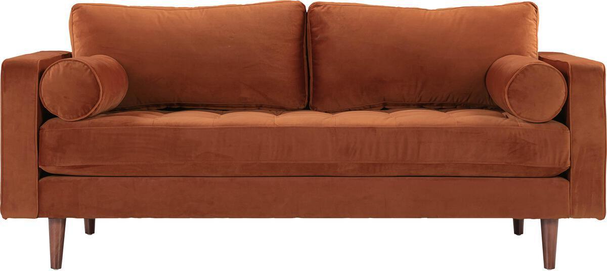 Tov Furniture Loveseats - Cave Burnt Sienna Velvet Loveseat