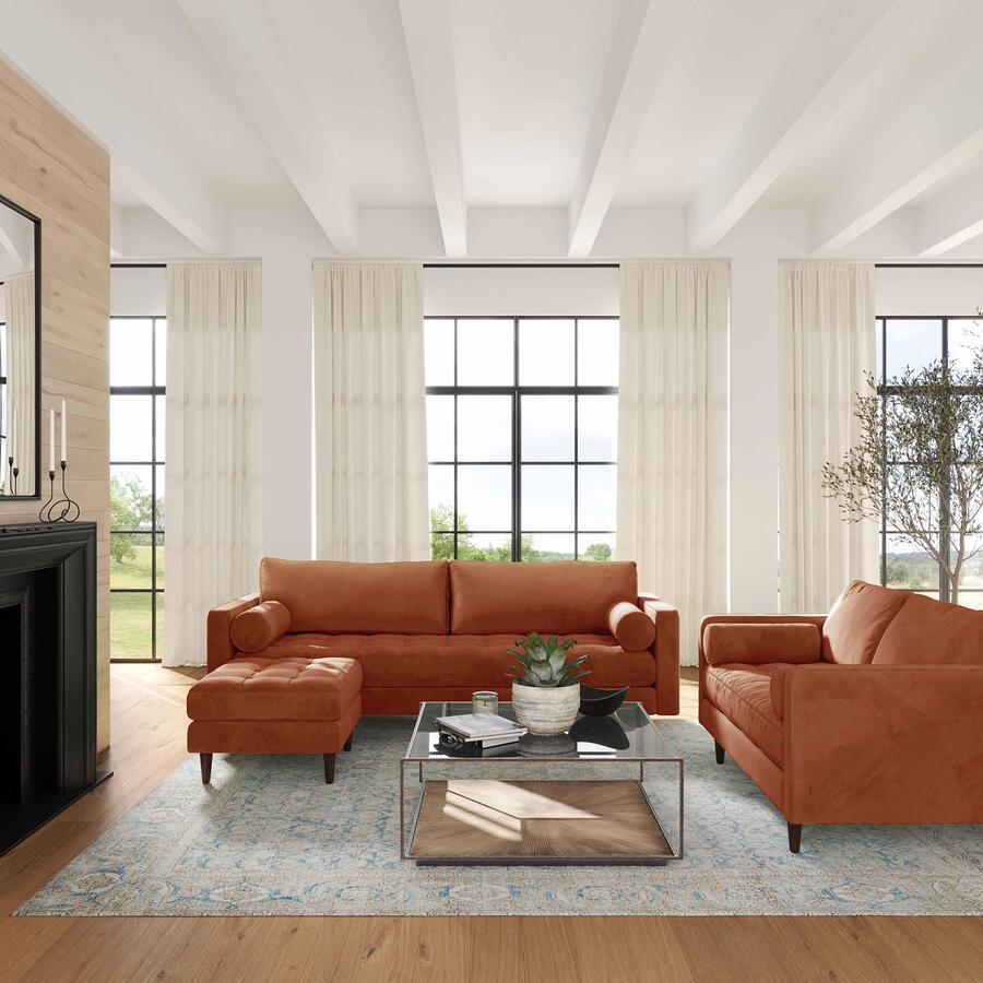 Tov Furniture Loveseats - Cave Burnt Sienna Velvet Loveseat