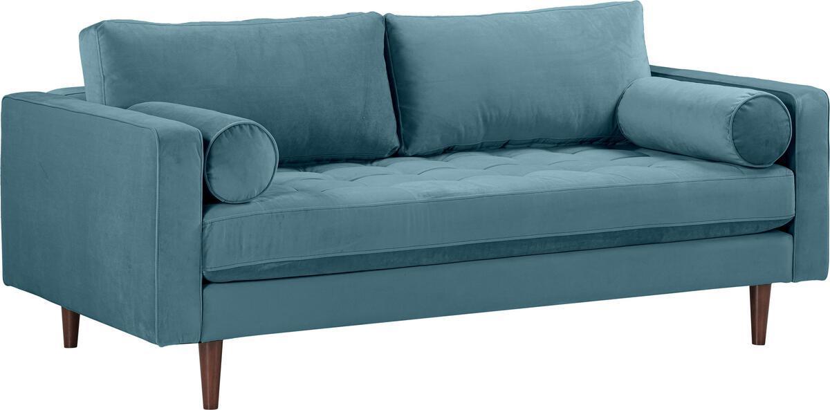 Tov Furniture Loveseats - Cave Dusty Blue Velvet Loveseat