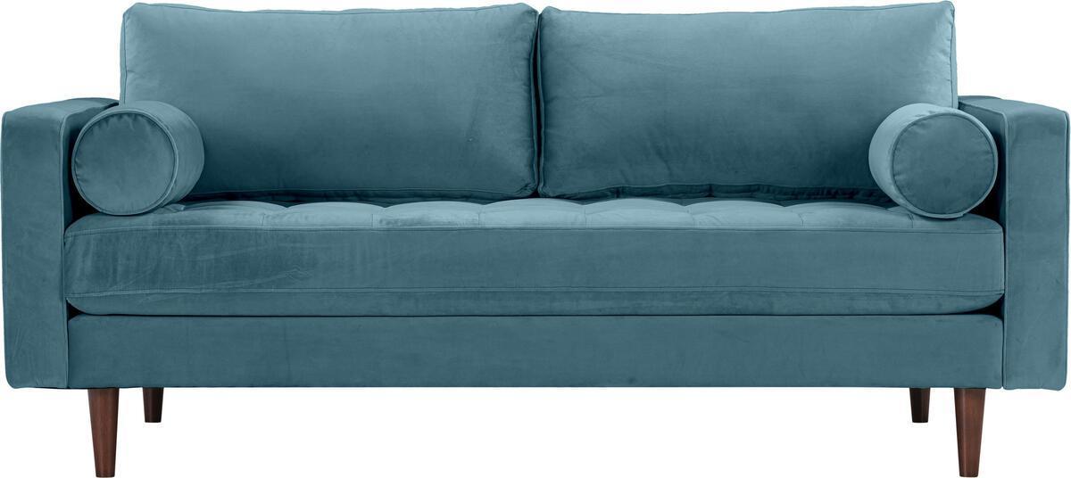 Tov Furniture Loveseats - Cave Dusty Blue Velvet Loveseat