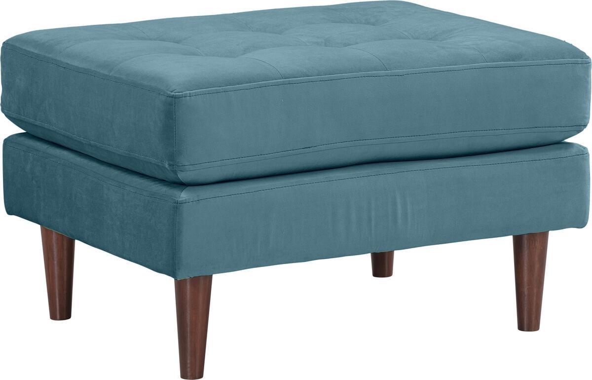Tov Furniture Ottomans & Stools - Cave Dusty Blue Velvet Ottoman