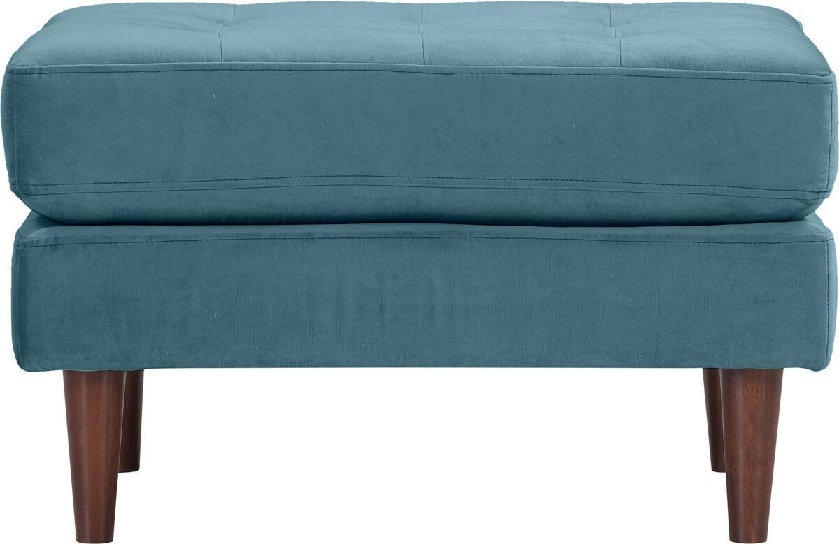 Tov Furniture Ottomans & Stools - Cave Dusty Blue Velvet Ottoman