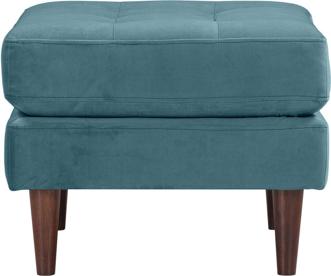 Tov Furniture Ottomans & Stools - Cave Dusty Blue Velvet Ottoman
