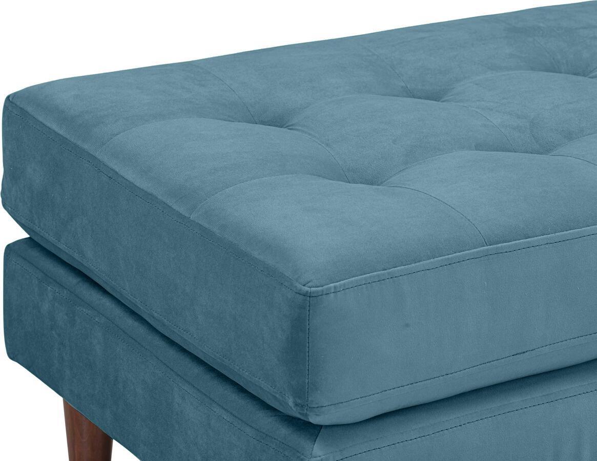 Tov Furniture Ottomans & Stools - Cave Dusty Blue Velvet Ottoman