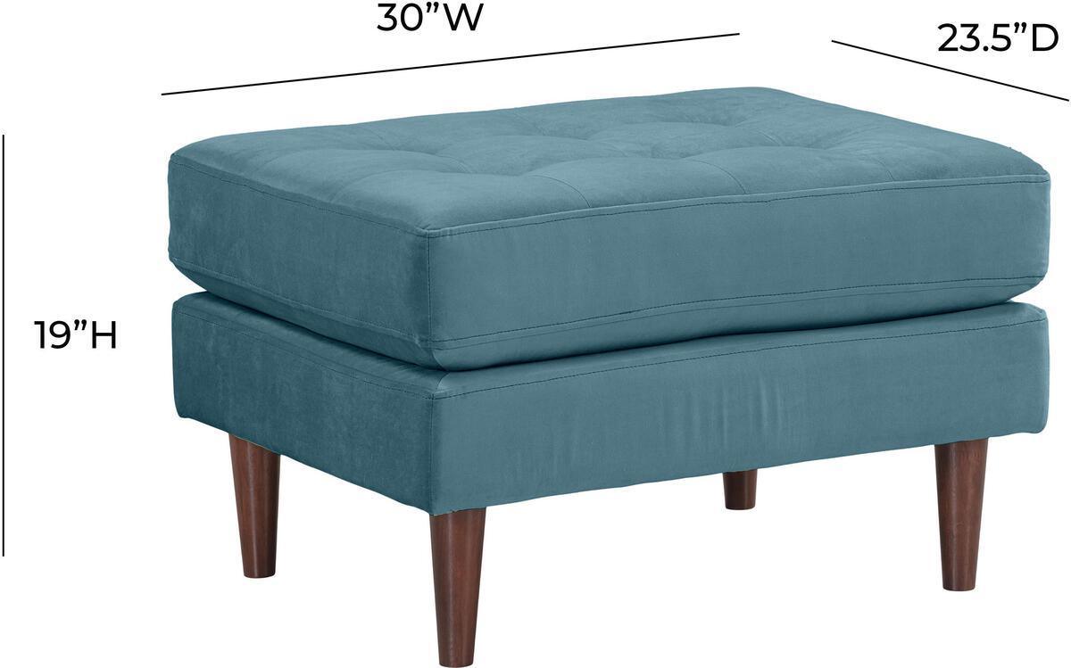 Tov Furniture Ottomans & Stools - Cave Dusty Blue Velvet Ottoman