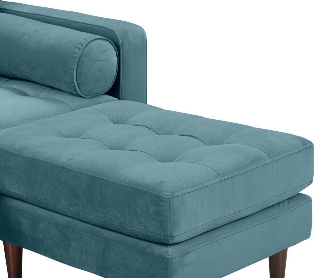 Tov Furniture Sectional Sofas - Cave Dusty Blue Velvet Sectional