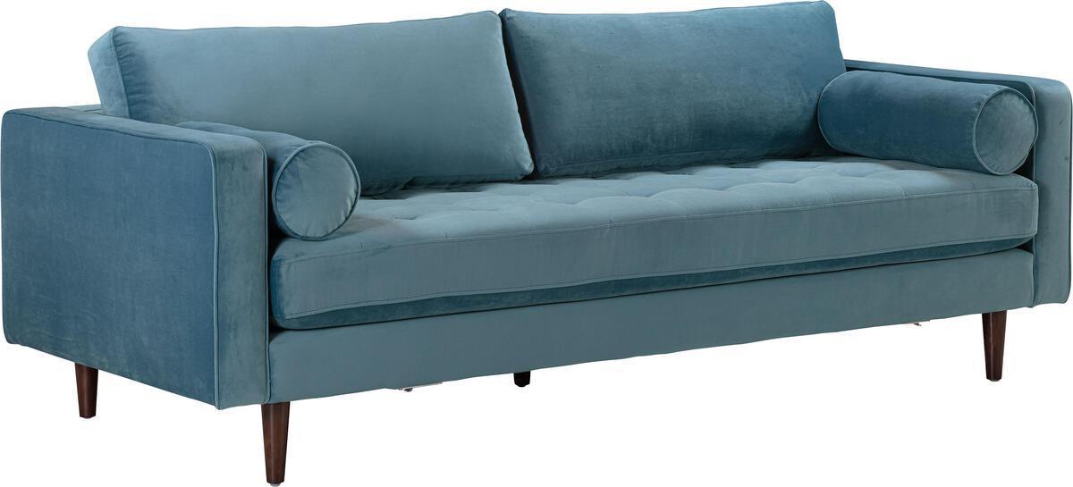 Tov Furniture Sofas & Couches - Cave Dusty Blue Velvet Sofa