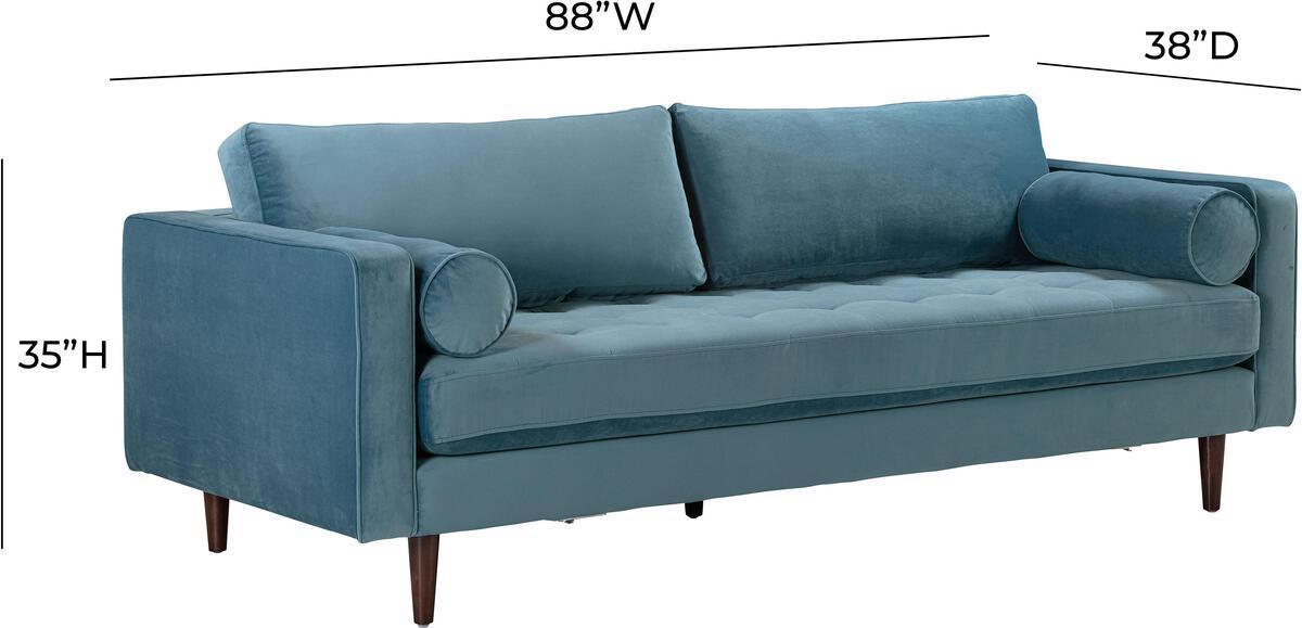 Tov Furniture Sofas & Couches - Cave Dusty Blue Velvet Sofa