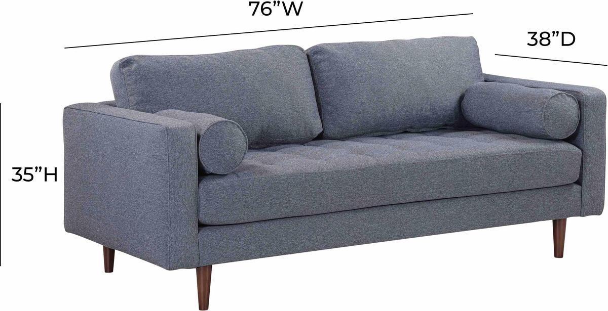 Tov Furniture Loveseats - Cave Navy Tweed Loveseat Navy