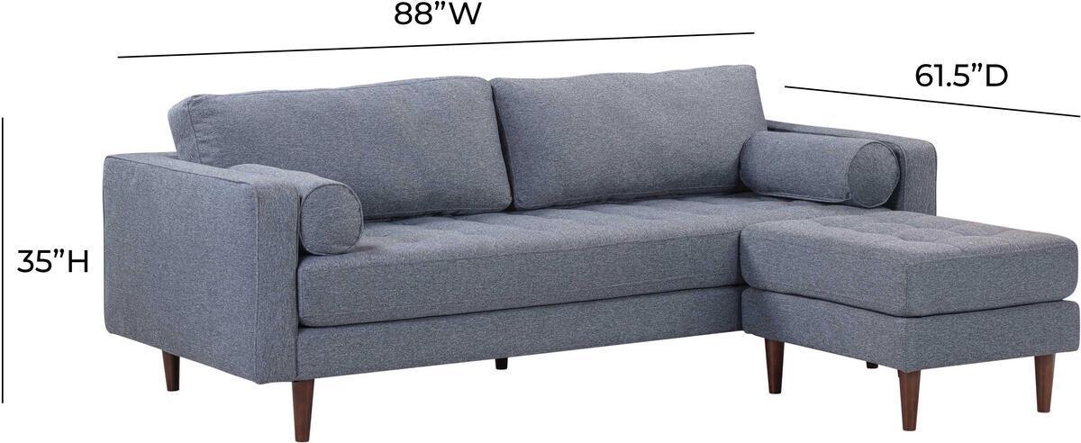 Tov Furniture Sectional Sofas - Cave Navy Tweed Sectional Navy