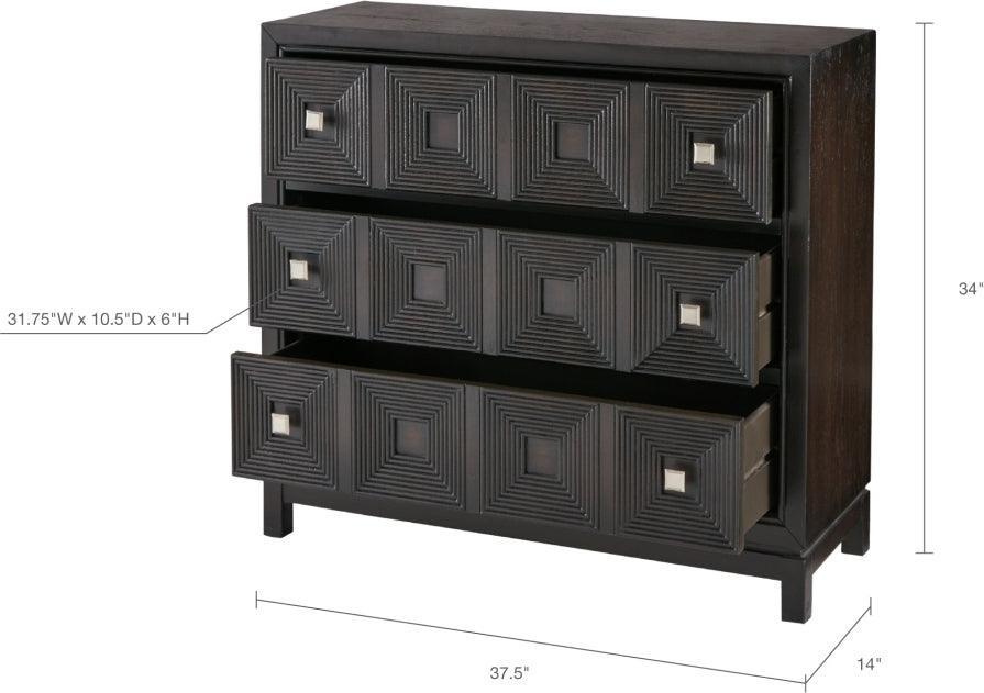 Olliix.com Buffets & Cabinets - Cecilia Accent Chest with 3 Drawers Brown