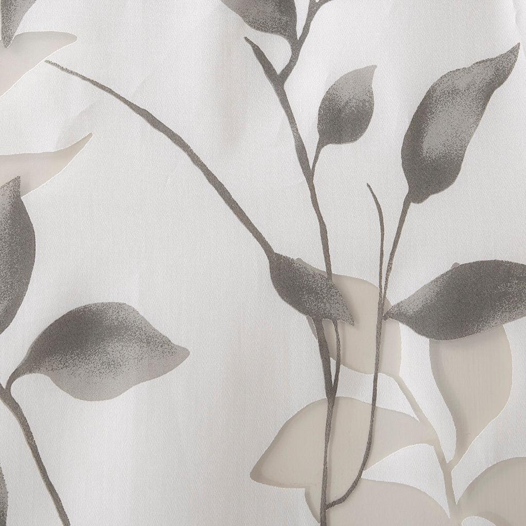 Olliix.com Curtains - Cecily 84 H Burnout Printed Window Panel Gray
