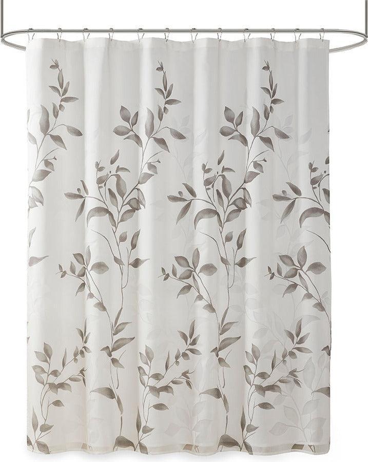 Olliix.com Shower Curtains - Cecily Burnout Printed Shower Curtain Grey