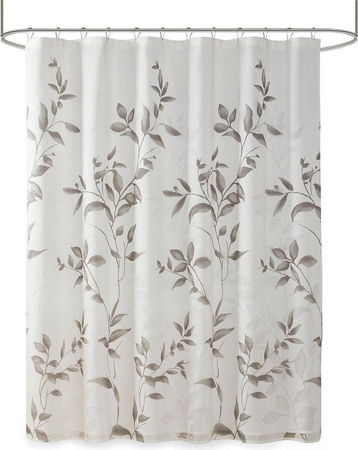 Olliix.com Shower Curtains - Cecily Burnout Printed Shower Curtain Grey
