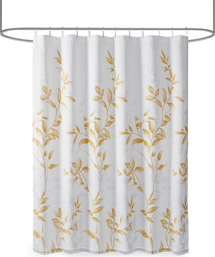 Olliix.com Shower Curtains - Cecily Burnout Printed Shower Curtain Yellow
