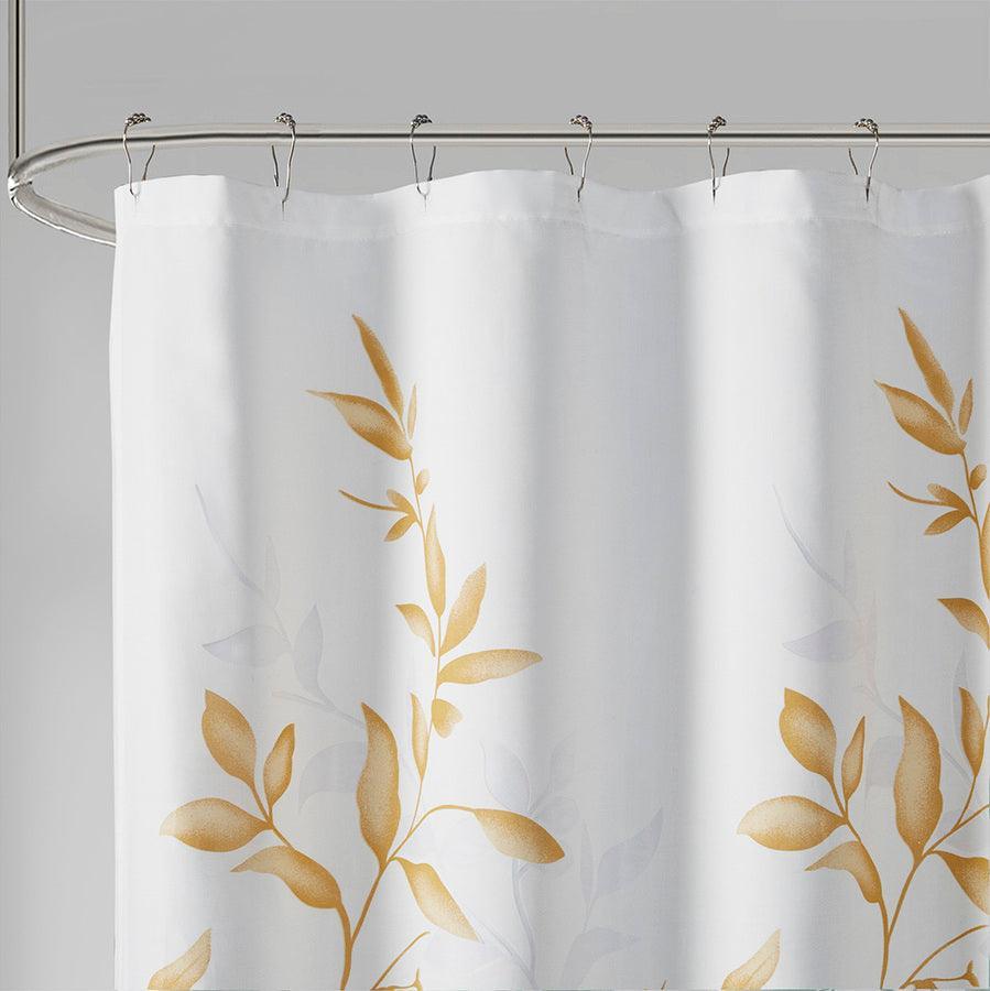 Olliix.com Shower Curtains - Cecily Burnout Printed Shower Curtain Yellow