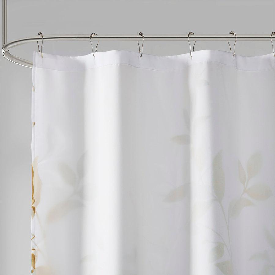 Olliix.com Shower Curtains - Cecily Burnout Printed Shower Curtain Yellow
