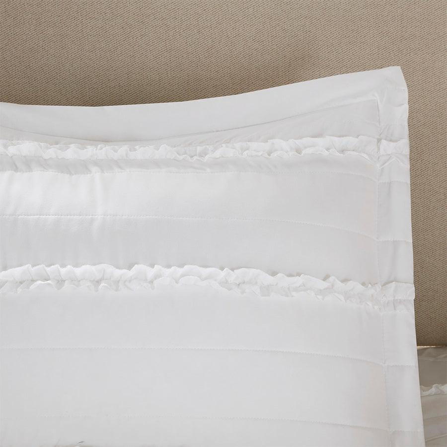 Olliix.com Comforters & Blankets - Celeste King Shabby Chic 5 Piece Comforter Set White