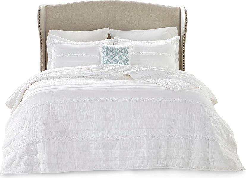 Olliix.com Comforters & Blankets - Celeste King/California King 4 Piece Reversible Coverlet Set White