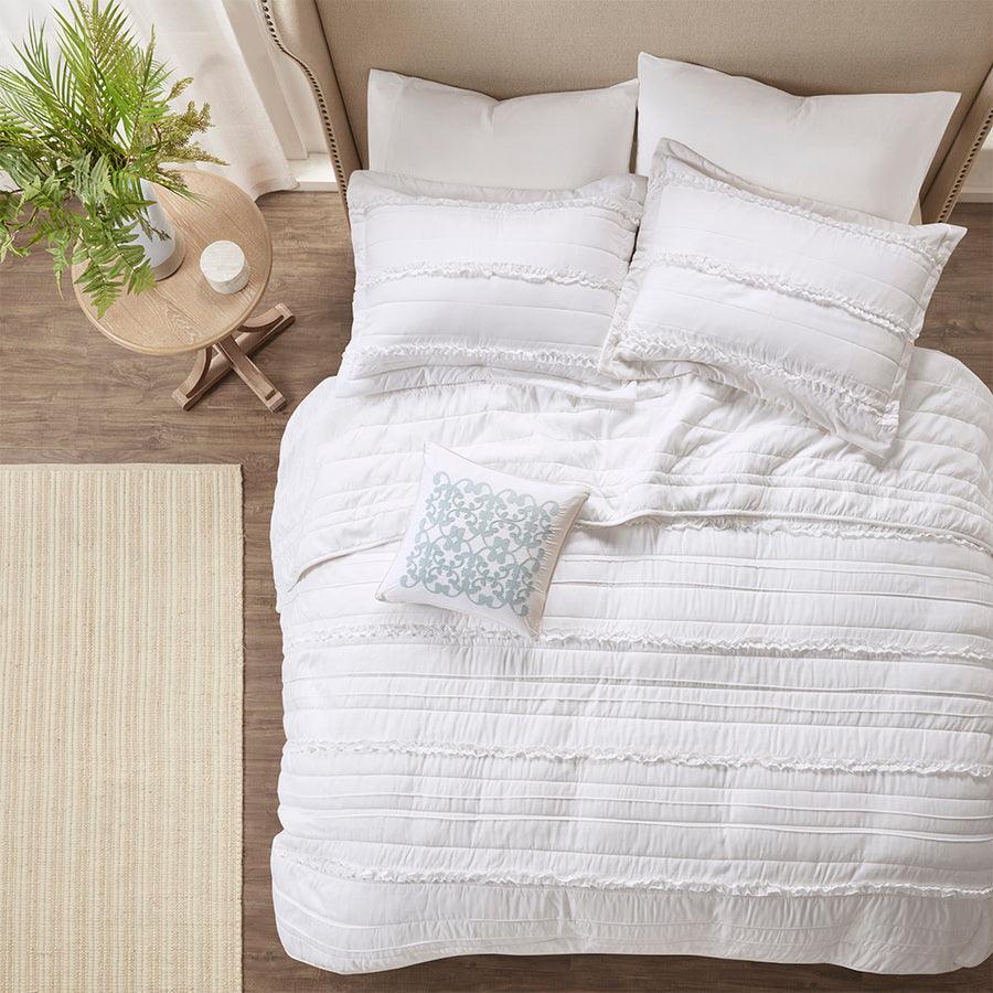 Olliix.com Comforters & Blankets - Celeste King/California King 4 Piece Reversible Coverlet Set White