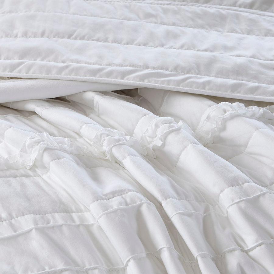 Olliix.com Comforters & Blankets - Celeste King/California King 4 Piece Reversible Coverlet Set White