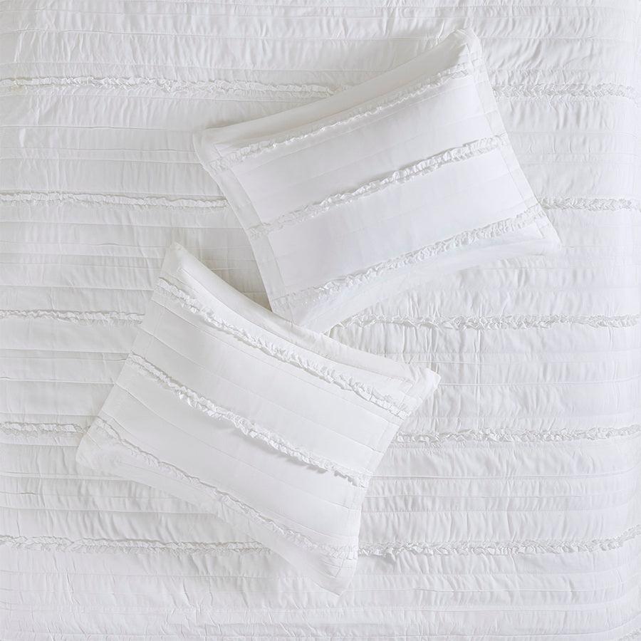 Olliix.com Comforters & Blankets - Celeste King/California King 4 Piece Reversible Coverlet Set White