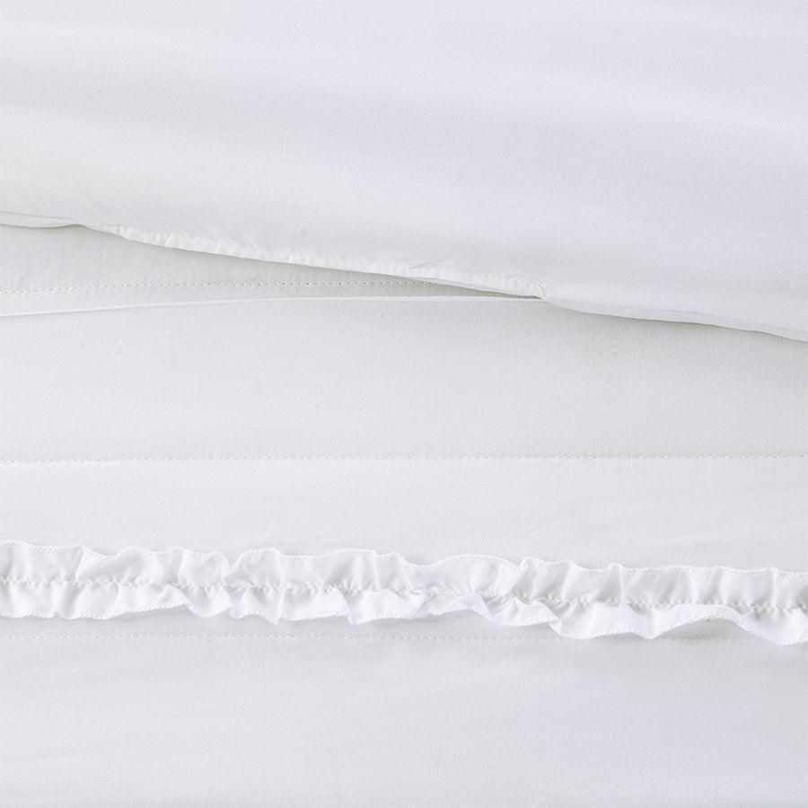 Olliix.com Duvet & Duvet Sets - Celeste Shabby Chic 4 Piece 2-in-1 Duvet Set King/Cal King White