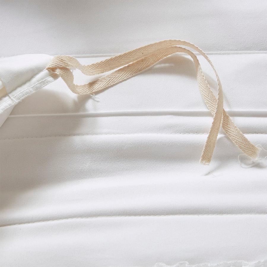 Olliix.com Duvet & Duvet Sets - Celeste Shabby Chic 4 Piece 2-in-1 Duvet Set King/Cal King White