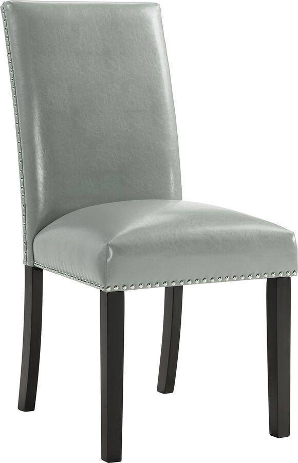 Elements Dining Sets - Celine 5PC Dining Set- Table & Four Grey Faux Leather Chairs Grey Marble