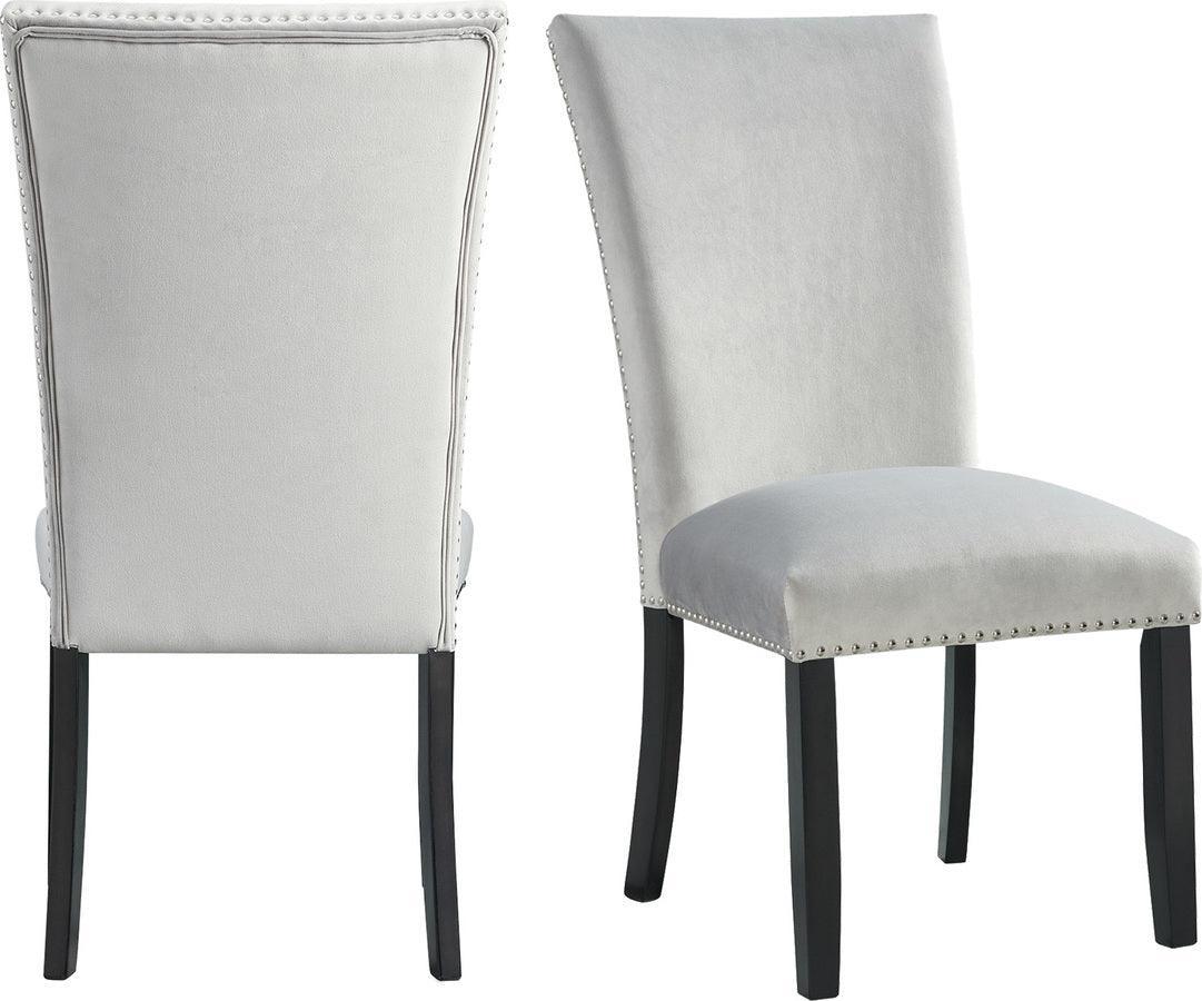 Elements Dining Chairs - Celine Gray Velvet Side Chair set Gray