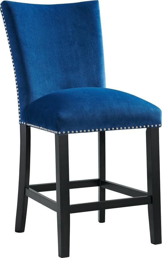 Elements Dining Sets - Celine Square 5 Piece Counter Dining Set- Table & Four Blue Velvet Chairs