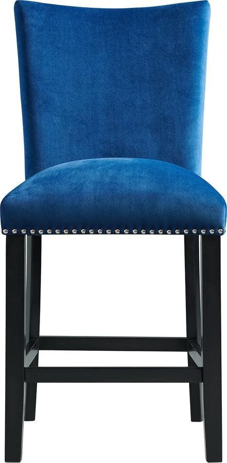 Elements Dining Sets - Celine Square 5 Piece Counter Dining Set- Table & Four Blue Velvet Chairs