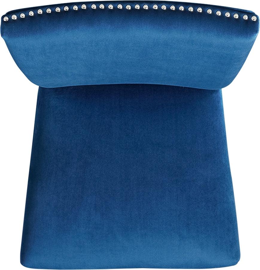 Elements Dining Sets - Celine White Marble 5PC Dining Set-Table & Four Blue Velvet Chairs White &Blue