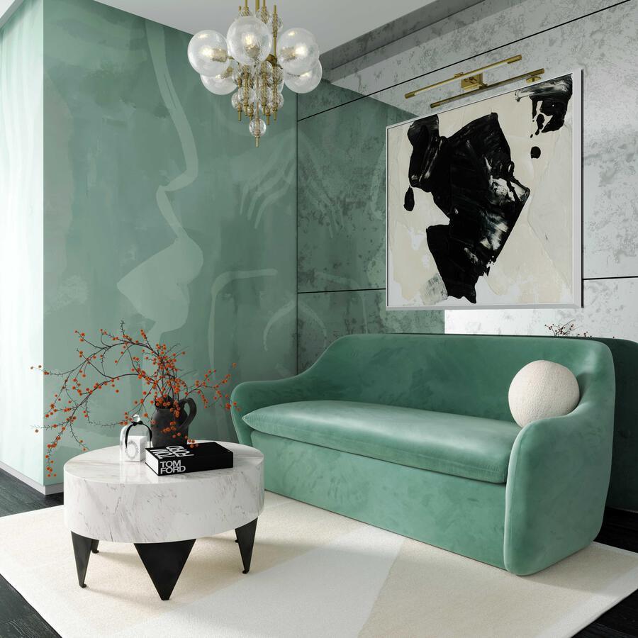 Tov Furniture Loveseats - Cellia Frost Blue Velvet Loveseat