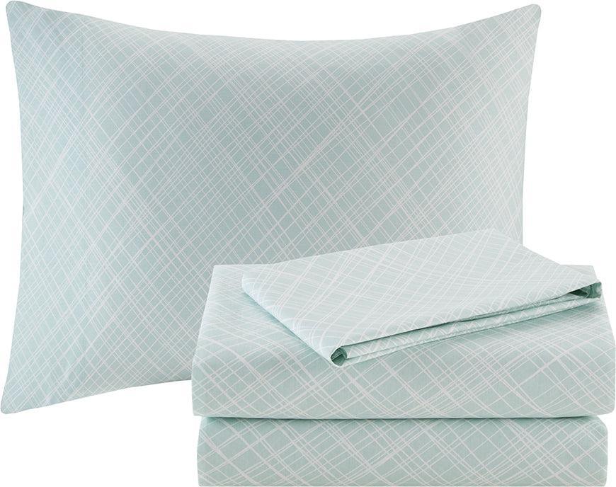 Olliix.com Comforters & Blankets - Central Casual Park Complete Comforter and Cotton Sheet Set Coral | Green Twin