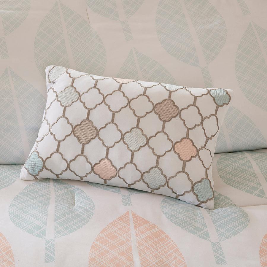 Olliix.com Comforters & Blankets - Central Global Inspired Park Complete Comforter and Cotton Sheet Set Coral | Green Cal King