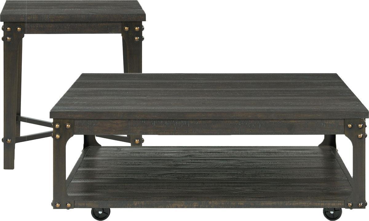 Elements Living Room Sets - Cera 2PC Occasional Table Set with USB Smokey Walnut