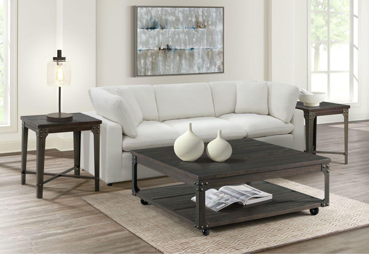 Elements Coffee Tables - Cera Square Coffee Table Smokey Walnut