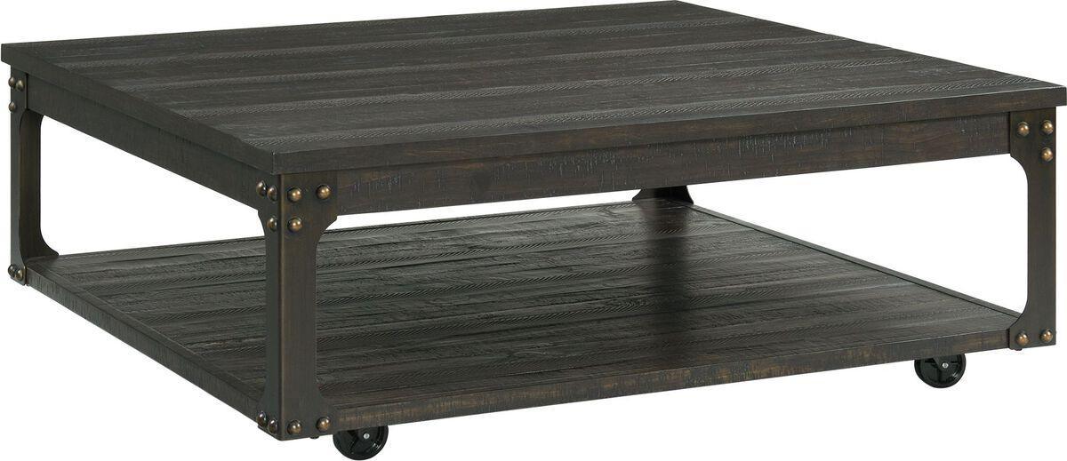 Elements Coffee Tables - Cera Square Coffee Table Smokey Walnut