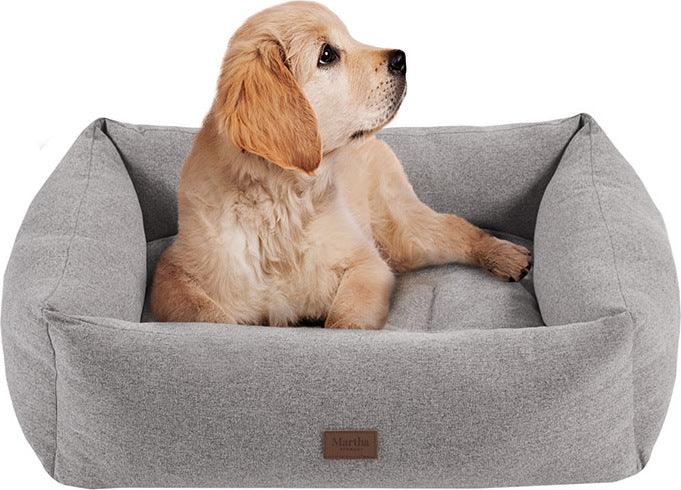 Olliix.com Dog Beds - Charlie 4-Sided Bolster with Ortho Base and Removable Cover Gray