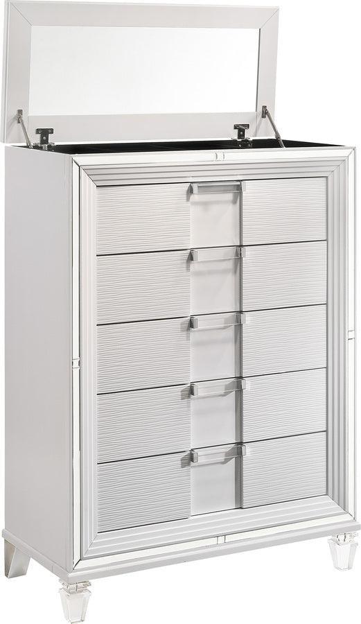Elements Chest of Drawers - Charlotte 5-Drawer Flip-Top Chest in White