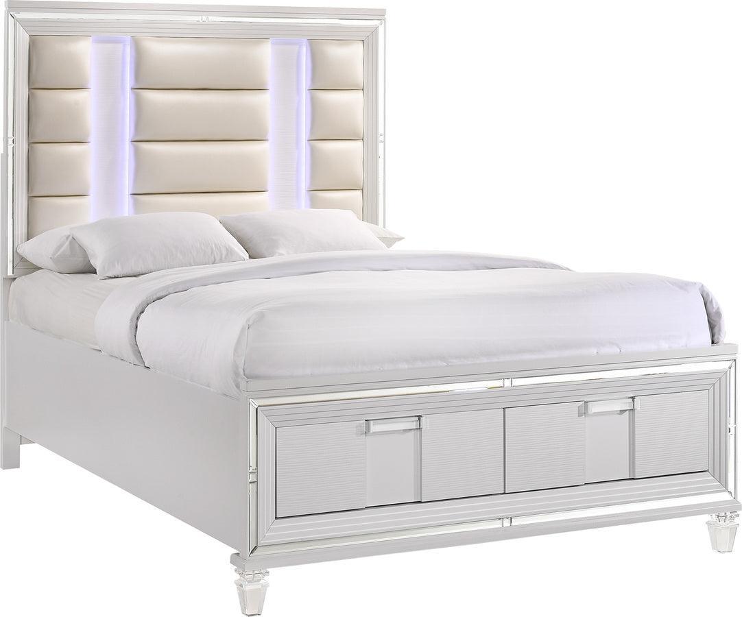 Elements Bedroom Sets - Charlotte Queen Storage 3 Piece Bedroom Set in White