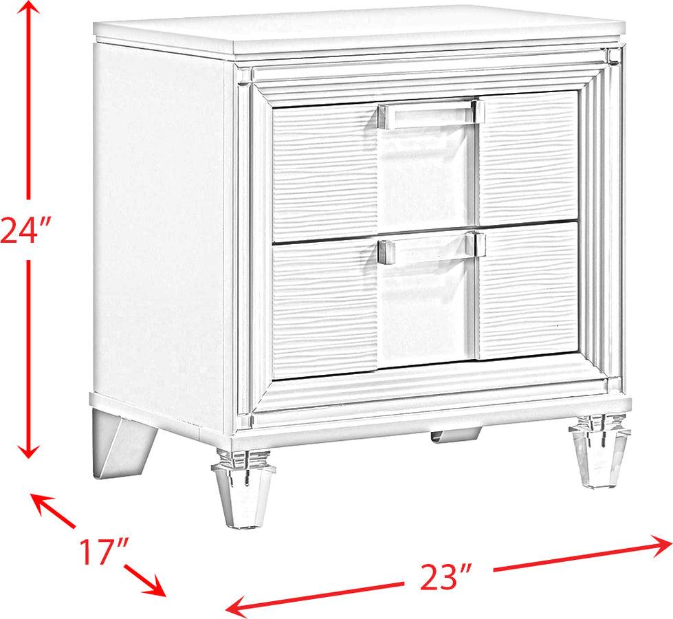 Elements Nightstands & Side Tables - Charlotte Youth 2-Drawer Nightstand in White