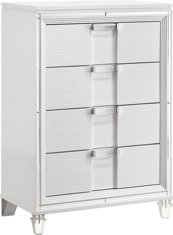 Elements Bedroom Sets - Charlotte Youth Full Platform 5PC Bedroom Set in White White