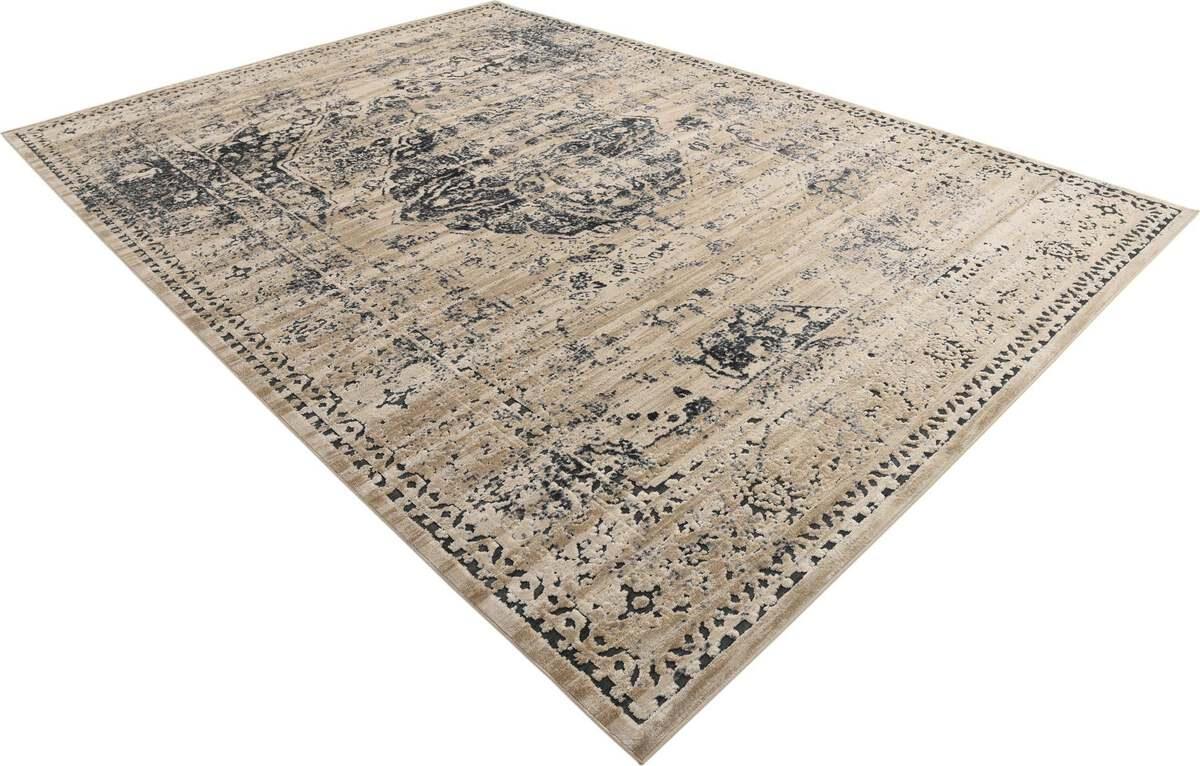Unique Loom Indoor Rugs - Chateau 10x14 Beige & Navy Blue