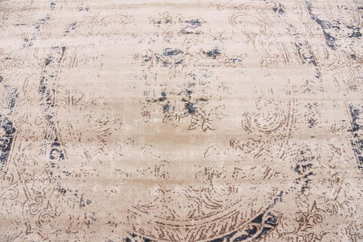 Unique Loom Indoor Rugs - Chateau Border 10x14 Beige & Navy Blue