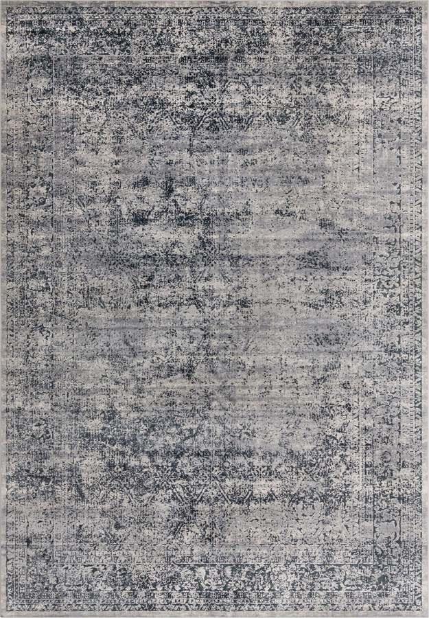 Unique Loom Indoor Rugs - Chateau Border 10x14 Navy Blue & Beige