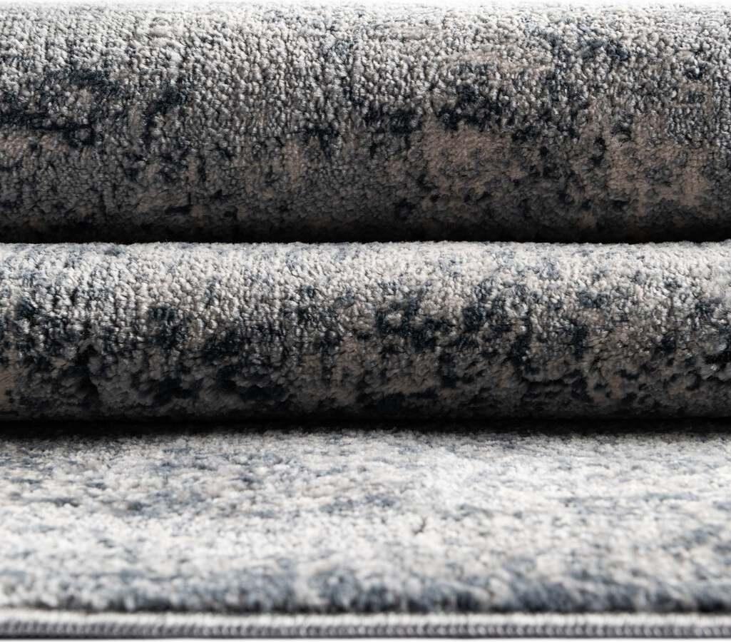 Unique Loom Indoor Rugs - Chateau Border 10x14 Navy Blue & Gray