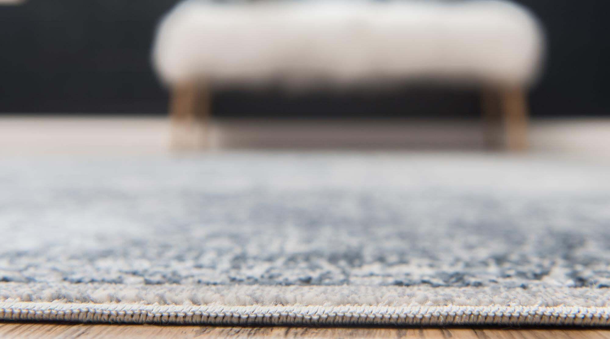 Unique Loom Indoor Rugs - Chateau Border 9x12 Rug Navy Blue & Multicolor